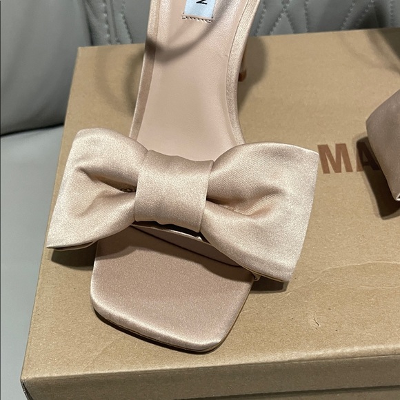 Steve Madden Satin Bow Ankle-Strap Heels in Blush Pink - Picture 3 of 7